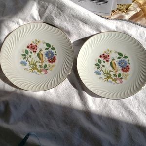 Antique Bareuther Waldsassen Bavaria Numbered Bird Plates Set of 2